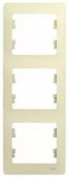 Рамка 3-постовая Schneider Electric GLOSSA вертикальная, бежевый