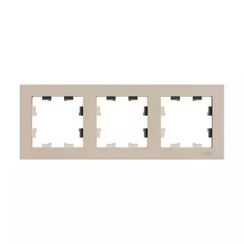 Рамка 3-постовая Systeme Electric Atlasdesign универсальная, песочный