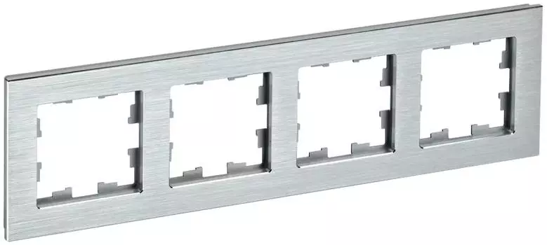 Рамка 4-местная IEK BRITE РУ-4-1-БрА металл серая