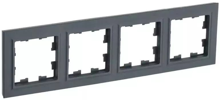 Рамка 4-местная IEK BRITEРУ-4-БрГ графит