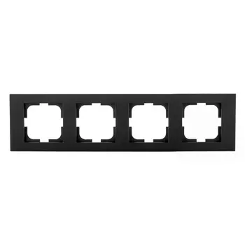 Рамка 4-местная OVIVO Grano черный металлик