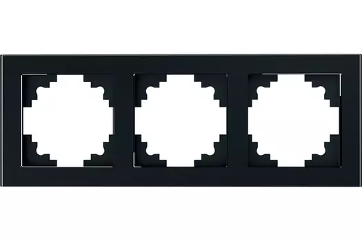 Рамка горизонтальная 3-местная, серия Катрин, GFR00-7003-05, черный