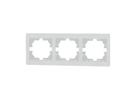 Рамка Lezard МИРА 3-местная горизонтальная белая