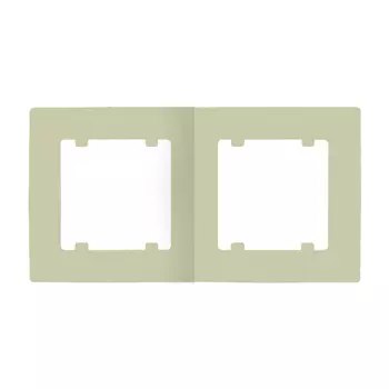 Рамка MAKEL Lillium Natural Kare 2-местная горизонтальная кремовая