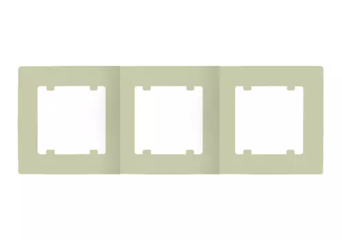Рамка MAKEL Lillium Natural Kare 3-местная горизонтальная кремовая