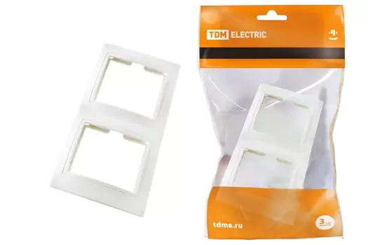 Рамка "Таймыр" TDM 2-х постовая вертикальная белая