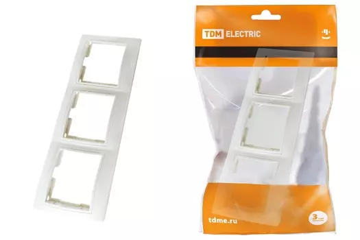 Рамка "Таймыр" TDM 3-х постовая горизонтальная белая