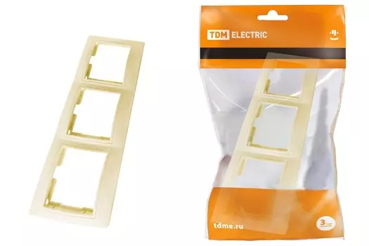 Рамка "Таймыр" TDM 3-х постовая горизонтальная сл. кость