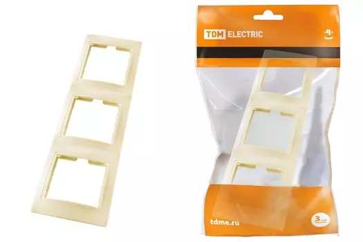 Рамка "Таймыр" TDM 3-х постовая вертикальная сл. кость