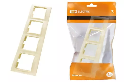 Рамка "Таймыр" TDM 4-х постовая горизонтальная сл. кость