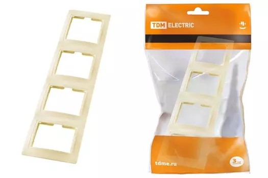 Рамка "Таймыр" TDM 4-х постовая вертикальная сл. кость