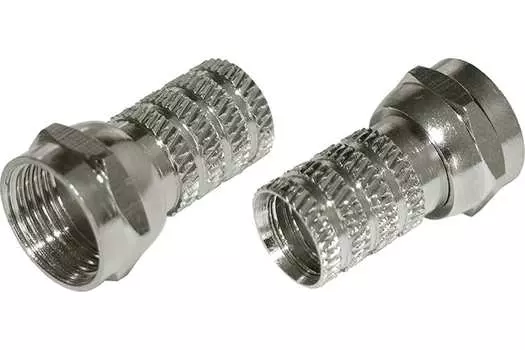 Разъем антенный на кабель, штекер F для кабеля RG-6, (2шт.) REXANT