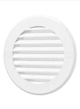 Решетка 10РКС, вентиляционная круглая с пластиковой сеткой D130 с фланцем D100