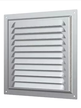Решетка 2020МЦ, вентиляционная оцинкованная с сеткой 200х200, Сталь
