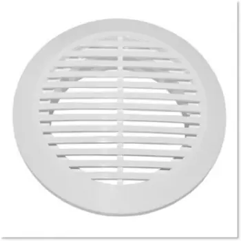 Решетка вентиляционная 12РКФ, круглая, с фланцем, 120*190*45 мм