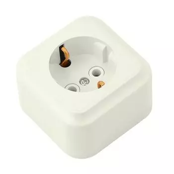 Розетка 1-местная BYLECTRICA Пралеска с заземлением IP20, бежевый