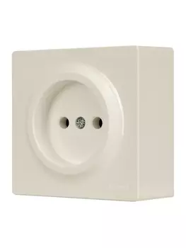 Розетка 1-местная LETO LEZARD без заземления, кремовая