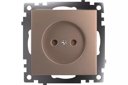 Розетка 1-местная с защитной шторкой (механизм) б/з, 250В, 10А, серия Катрин, GLS10-7109-02, шампань