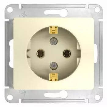 Розетка 1-местная Schneider Electric GLOSSA с заземлением 16А, бежевый