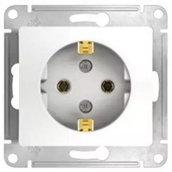 Розетка 1-местная Schneider Electric GLOSSA с заземлением 16А, белый