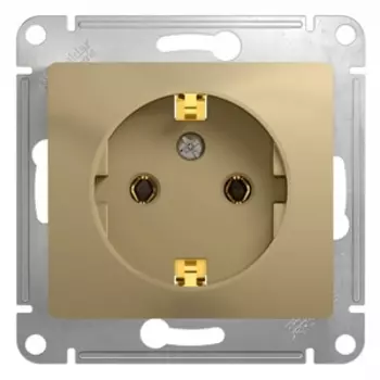Розетка 1-местная Schneider Electric GLOSSA с заземлением 16А, титан