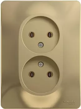Розетка 2-местная Schneider Electric GLOSSA без заземления 16А, титан