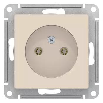 Розетка ATLASDESIGN без заземления, 16А, механизм, бежевый