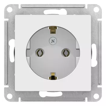 Розетка ATLASDESIGN с заземлением, 16А, механизм, белый
