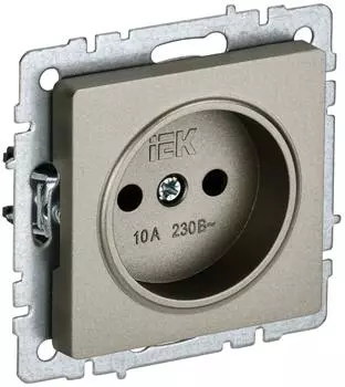 Розетка IEK BRITE без з/к/ш 10А РС10-1-0-БрШ шампань