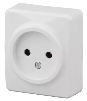 Розетка Эра Эксперт 2P, 11-2201-01 РА16АХ-250В, ОУ, белый (24)