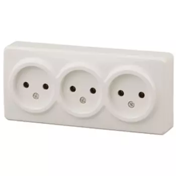 Розетка Эра Эксперт 3х2P, 11-2207-02 16АХ-250В, ОУ, сл.кость (8)