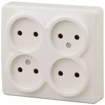 Розетка Эра Эксперт 4х2P, 11-2210-02 16АХ-250В, ОУ, сл.кость (12)