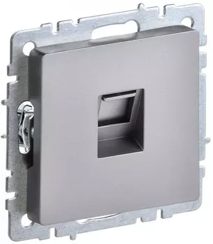 Розетка компьютерная IEK BRITE RJ45 5E РК10-БрС сталь