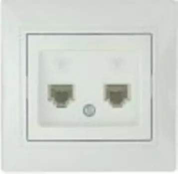 Розетка компьютерная Lezard МИРА 2-местная RJ45 белый