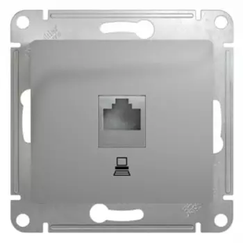 Розетка компьютерная Schneider Electric GLOSSA RJ45 категория 5E алюминий