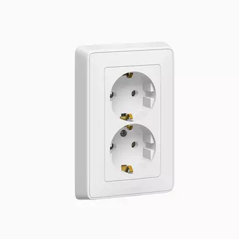 Розетка Legrand Cariva 2-местная, с заземлением, белая