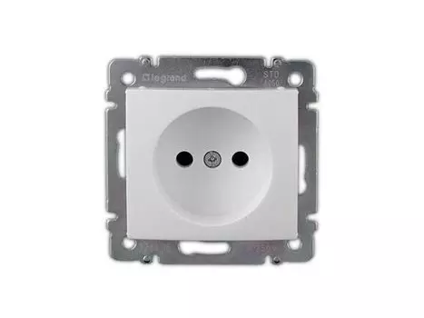 Розетка Legrand Valena 1-местная 16А без заземления белая