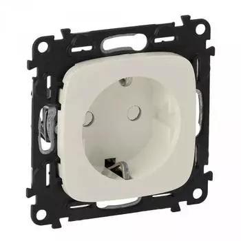 Розетка Legrand Valena ALLURE DIY 1-местная с заземлением с защитными шторками слоновая кость