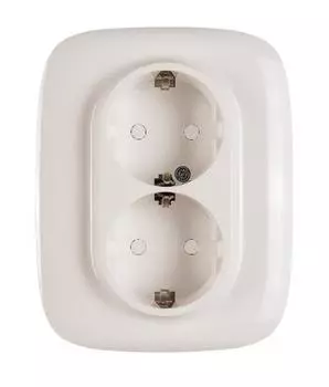 Розетка Legrand Valena ALLURE DIY 2-местная с заземлением с защитными шторками, слоновая кость