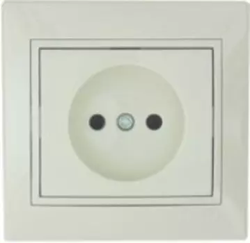 Розетка Lezard МИРА 1-местная скрытой установки без заземления кремовая