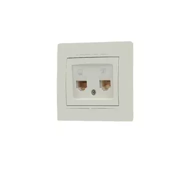 Розетка Lezard МИРА компьютер+телефон RJ11/RJ45 кремовая