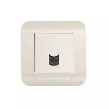 Розетка LUXAR Deco с/у компьютерная RJ-45 белая с рифленой рамкой (10.045.01)