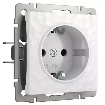 Розетка одноместная с заземлением WERKEL Hammer W1271001 белый