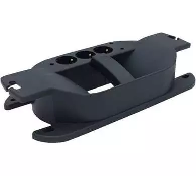 Розетка переносная 3-местная для намотки провода РА16-007 с заземляющим контактом 16А, черный