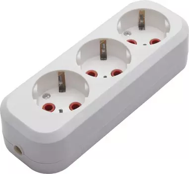 Розетка переносная разборная, на 3 гнезда с заземлением, 250В, 16A, IP20, белая PST16-310-20