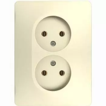 Розетка Schneider Electric GLOSSA двойная без заземления, бежевый