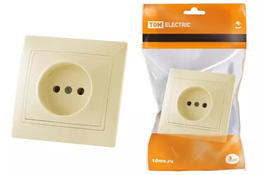 Розетка "Таймыр" TDM 2П 10А 250В сл. кость