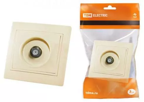 Розетка "Таймыр" TDM телевизионная типа F (SAT) сл. кость