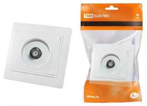Розетка "Таймыр" TDM телевизионная типа F (SAT) белая