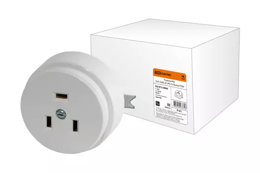 Розетка TDM РШ 32А 250В 2Р+РЕ СУ белая